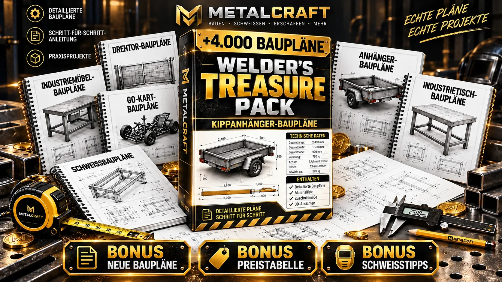 MetalCraft Welder's Treasure Pack – über 4.000 Metallbaupläne und Boni